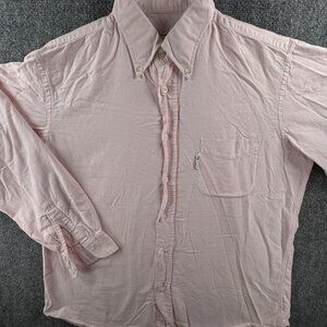 Faconnable Long Sleeve Button Up Shirt Cotton Pink Soft Oxford Size 5 Size 16.5